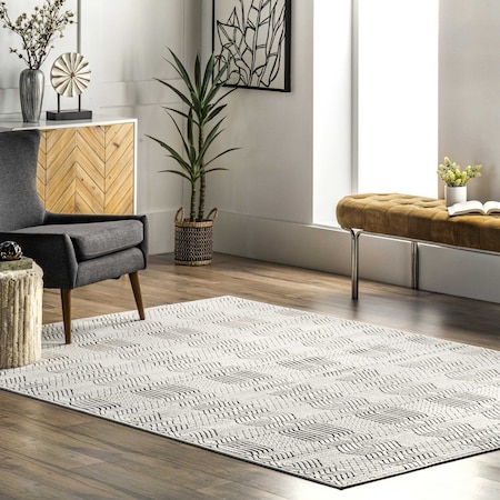 Nuloom Stacey Textured Modern Geometric Indoor/Outdoor Area Rug 6ft 7in x 9ft TCAR02A-6709